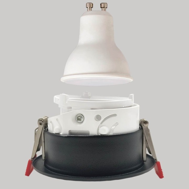 Anneau d’Encastrement Circulaire GU10 Noir – Design Orientable