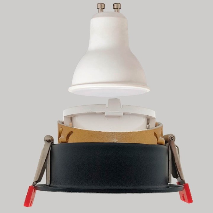 Anneau d’Encastrement Circulaire GU10 Noir – Design Orientable