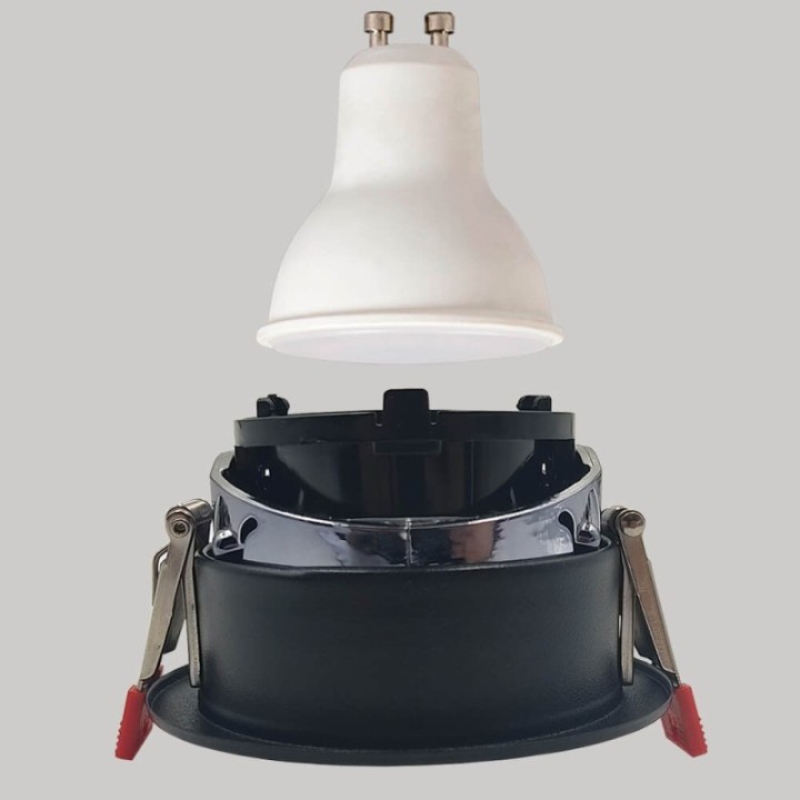 Anneau d’Encastrement Circulaire GU10 Noir – Design Orientable