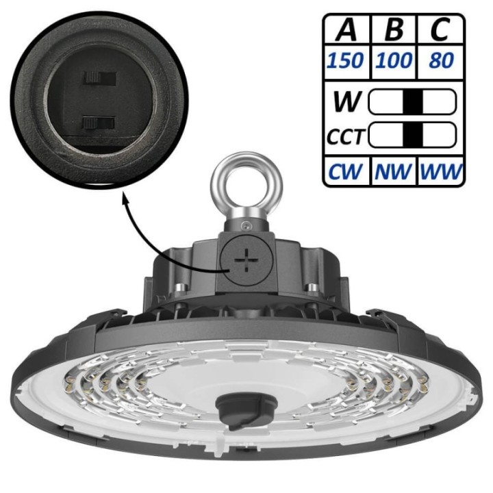Cloche Industrielle LED 150W – CCT – Lumileds – 200 lm/W – IP65