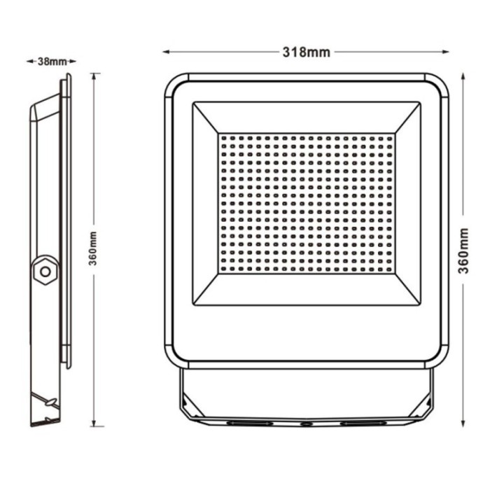 dimension-schéma-croquis-projecteur