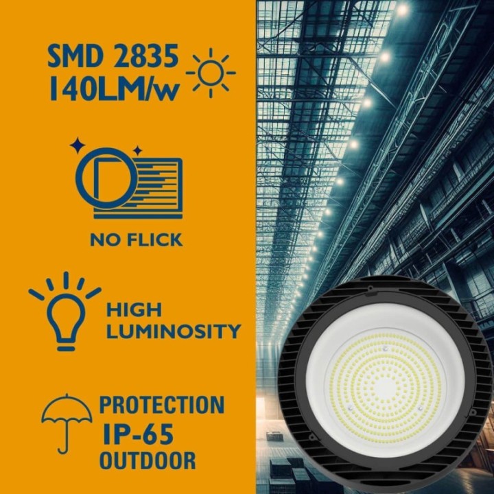 Cloche Industrielle LED 100W-200W – OSRAM – 140 lm/W – No Flicker