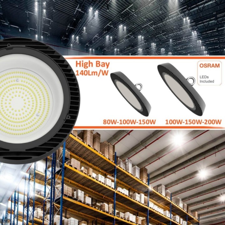 Cloche Industrielle LED 80W-150W – OSRAM – 140 lm/W – No Flicker