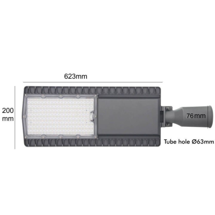 Réverbère LED 100W – Bridgelux – 150lm/W – Capteur crépusculaire