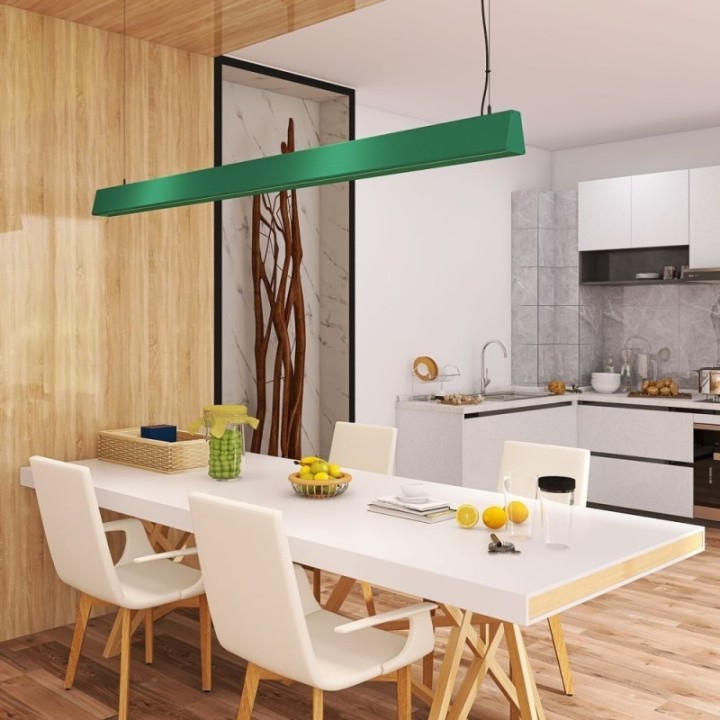 Suspension Linéaire LED Vert Patiné sur Mesure Personnalisables| 0,5m à 2m |