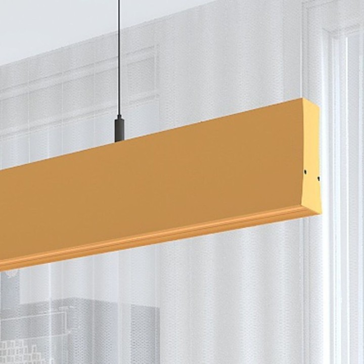 Suspension Linéaire LED Jaune Pastel sur Mesure | 0,5m à 2m | Couleur & Lumière Personnalisables