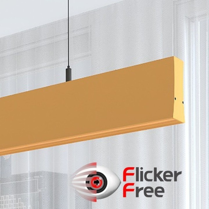 Suspension Linéaire LED Jaune Pastel sur Mesure | 0,5m à 2m | Couleur & Lumière Personnalisables