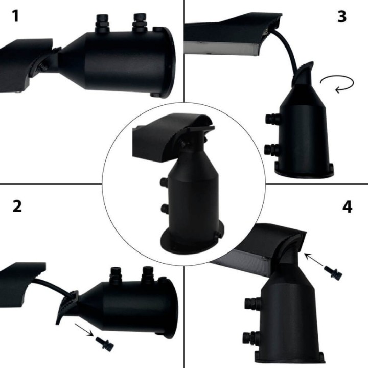 Réverbère LED 50W – Puce OSRAM – IP65 – Bras orientable