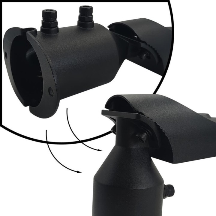 Réverbère LED 100W noir – Puce OSRAM – IP65 – Bras orientable