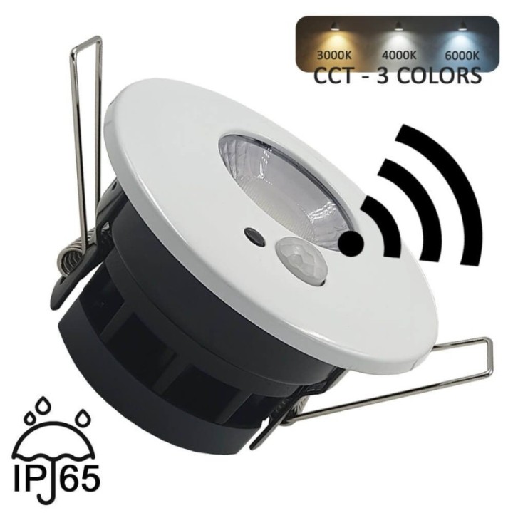 Petit spot LED Capteur de mouvement 7 Watts - IP65 - CCT