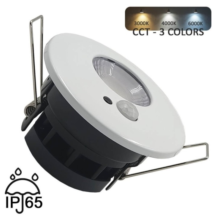 Petit spot LED Capteur de mouvement 7 Watts - IP65 - CCT