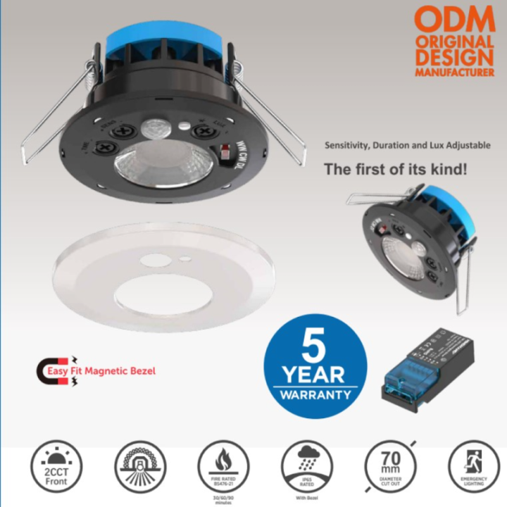 Petit spot LED Capteur de mouvement 7 Watts - IP65 - CCT