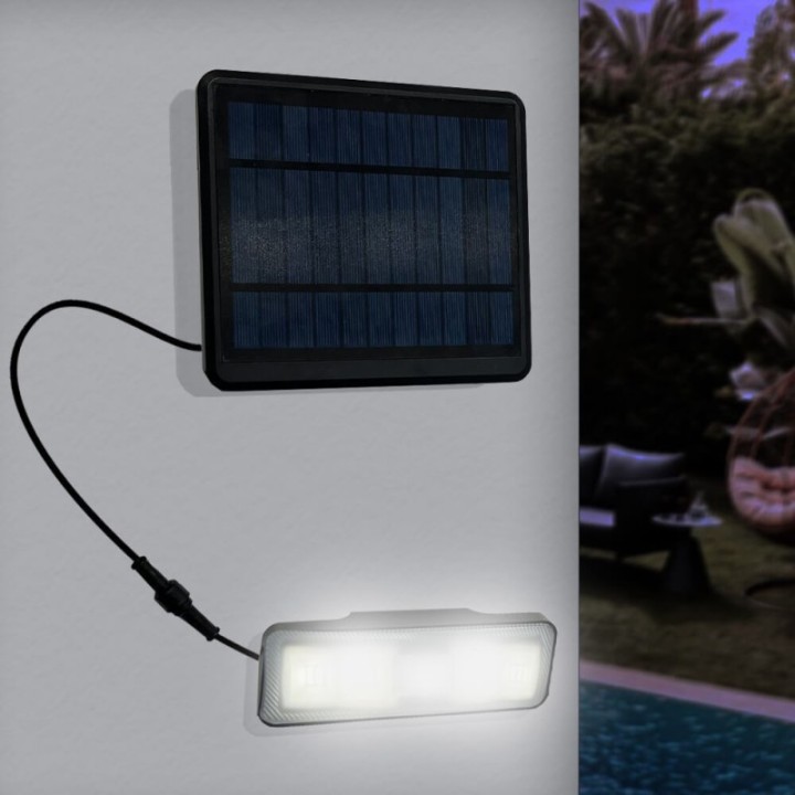 Applique solaire LED détachable 1000 lumens – Panneau déporté 2 m – Capteur PIR – 4000K