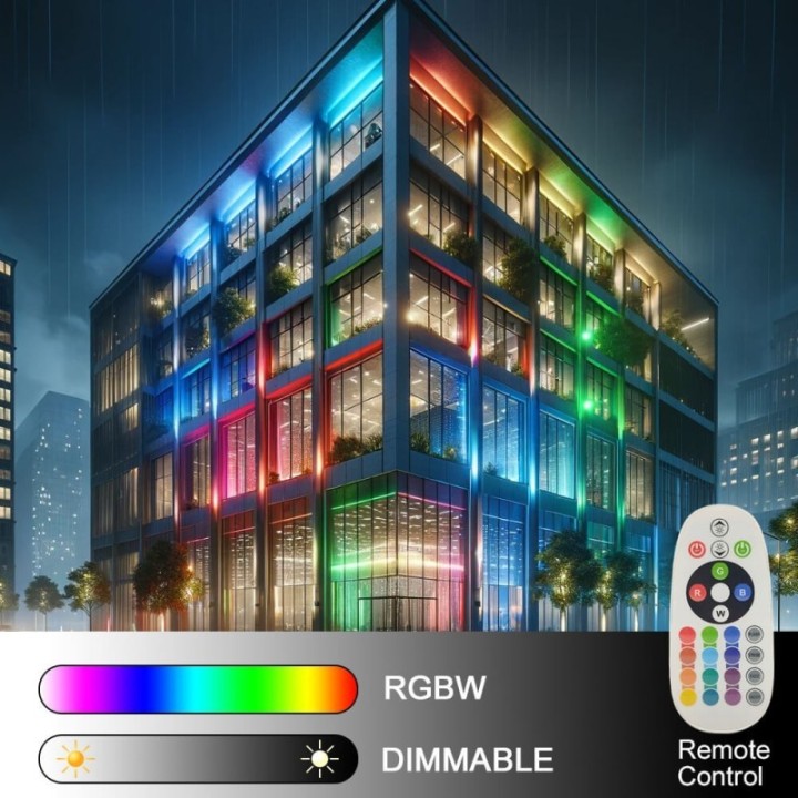 Projecteur LED RGB+W 50W – IP65 – Étanche – Éclairage Extérieur