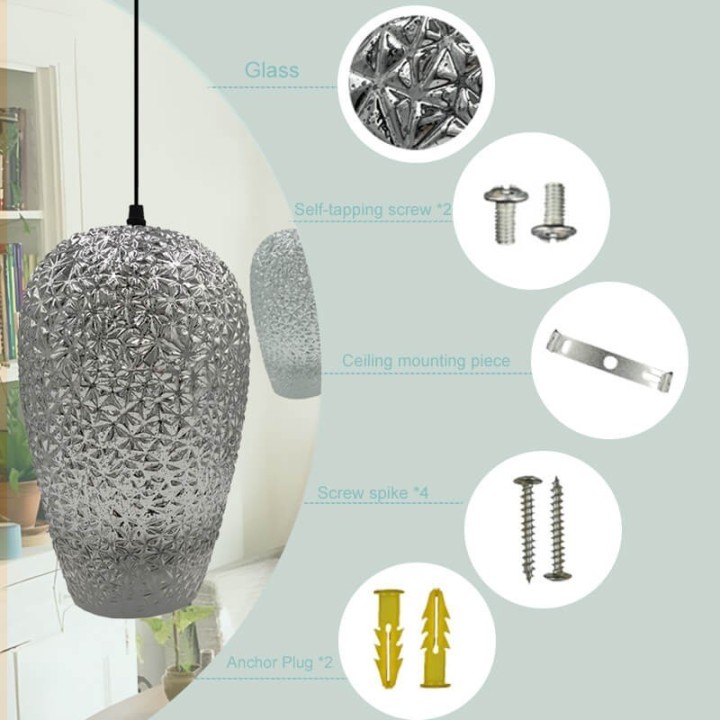 Suspension LED à filament - verre argenté - 4 watts