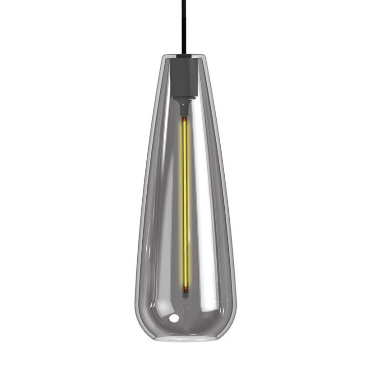 Suspension LED à Filament Verre Fumé | 4 watts | Luminaire Design Élégant