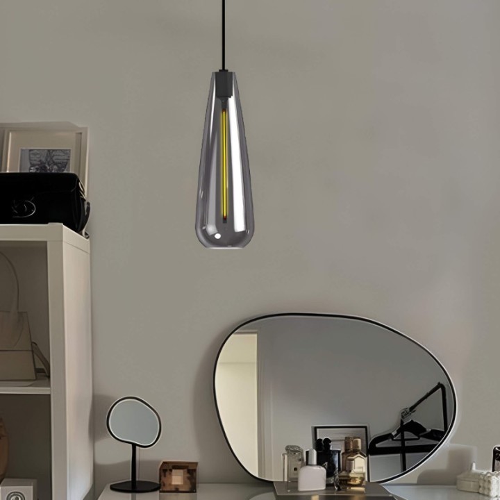 Suspension LED à Filament Verre Fumé | 4 watts | Luminaire Design Élégant