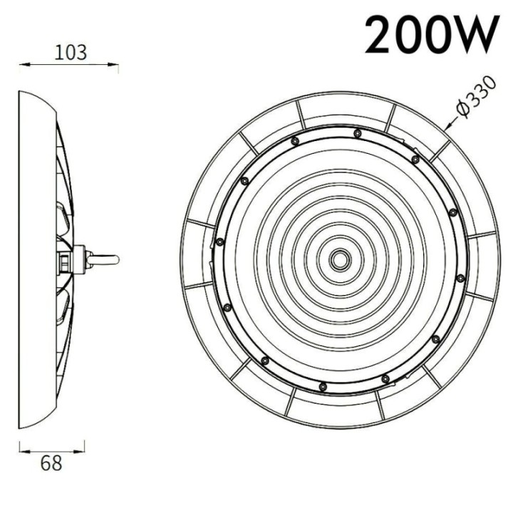Gamelle LED Industrielle 200W UFO - CCT – IP65