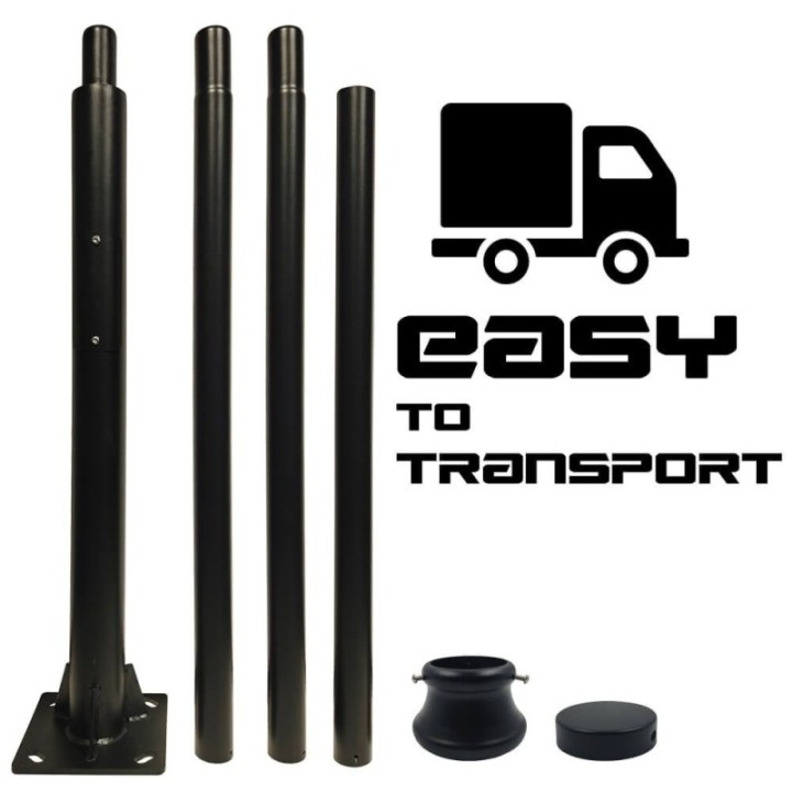 Colonne Noir - 3 mètres - 4 mètres - finition 60mm