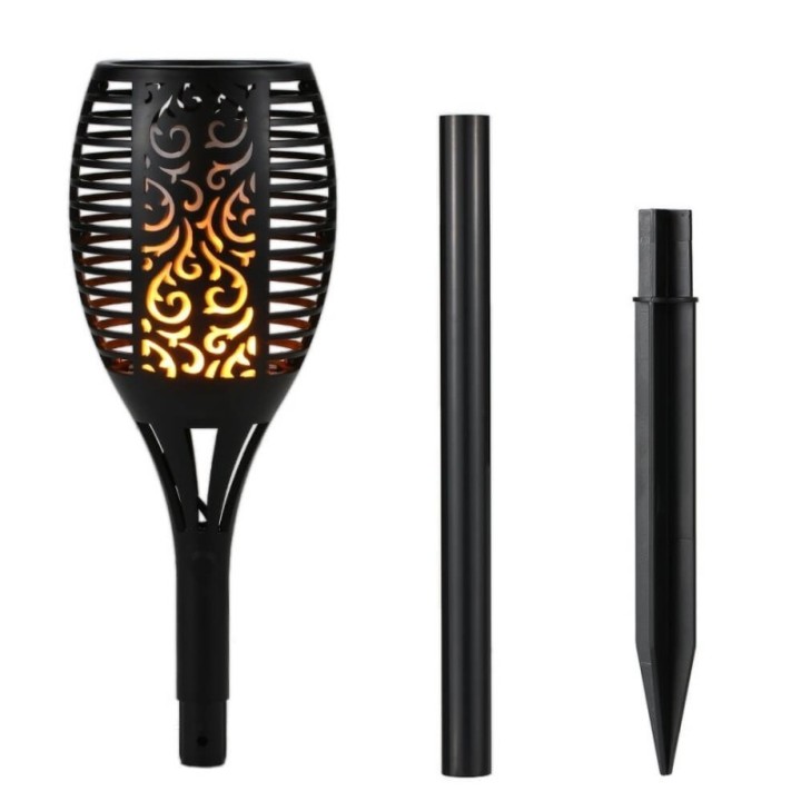 Torche Solaire LED effet Flamme sur Piquet