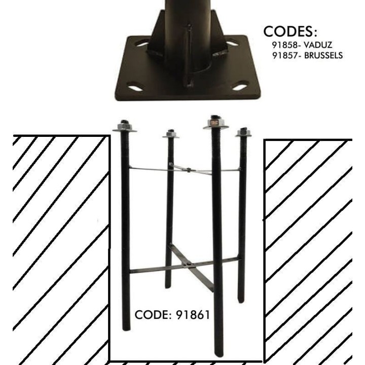 Colonne Noir - 3 mètres - 4 mètres - finition 60mm