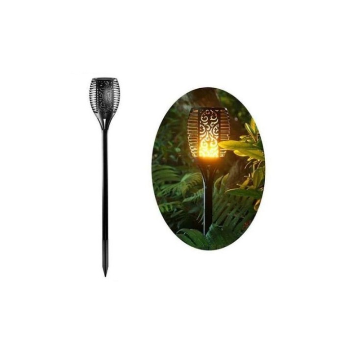 Torche Solaire LED effet Flamme sur Piquet