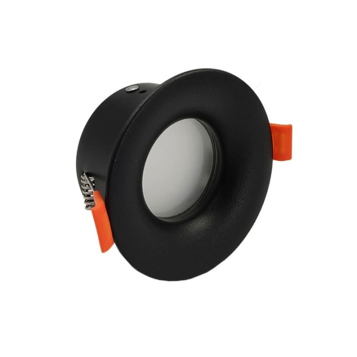 Anneau circulaire étanche fixe noir courbé IP65 - GU10