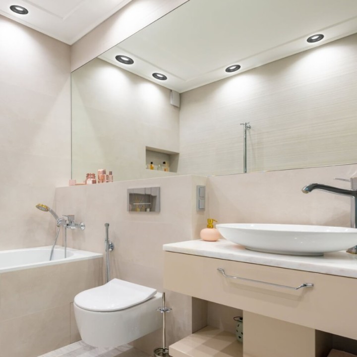 Anneau circulaire étanche fixe noir courbé IP65 - GU10