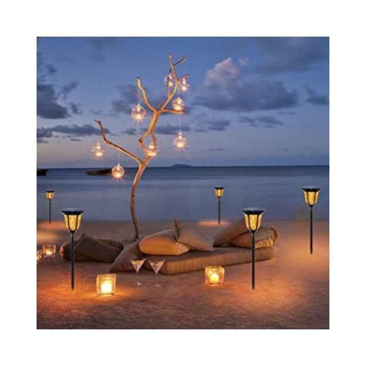 Torche Solaire LED effet Flamme sur Piquet