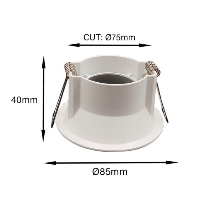 Anneau Fixe Circulaire cône pour GU10 - Blanc