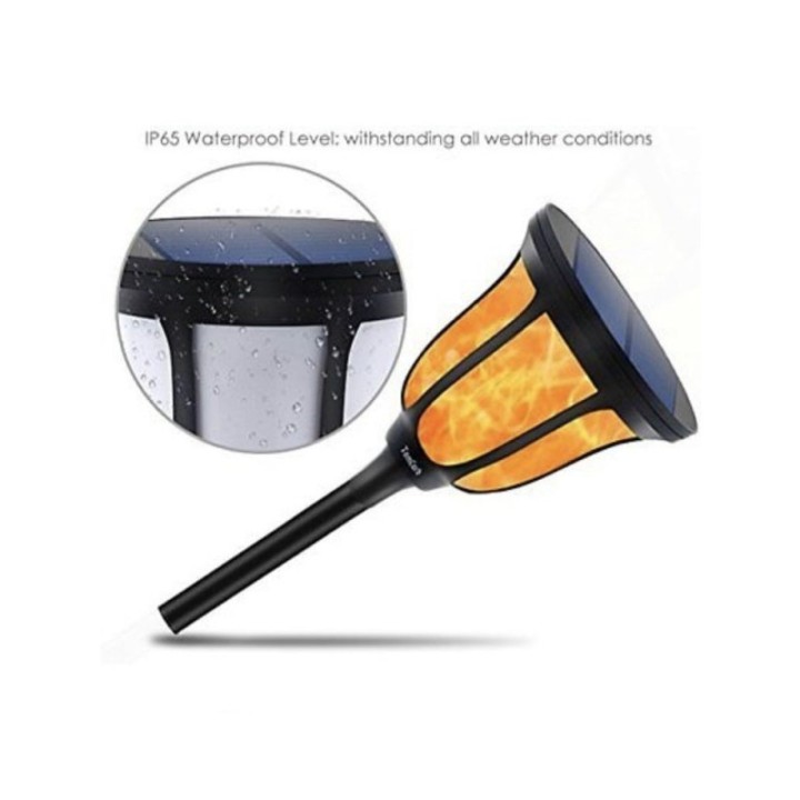 Torche Solaire LED effet Flamme sur Piquet