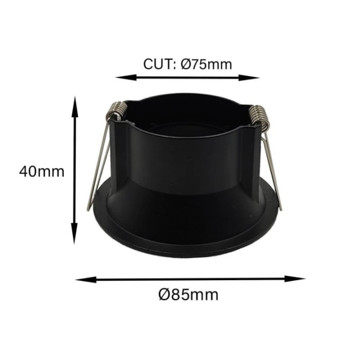 Anneau Fixe Circulaire Noir GU10  – Aluminium Design