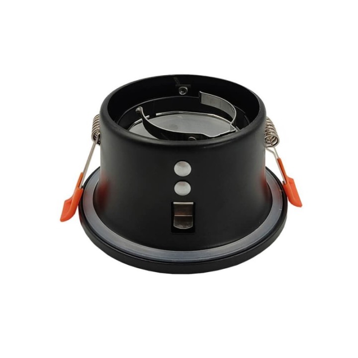 Anneau circulaire étanche fixe noir cone IP65 - GU10