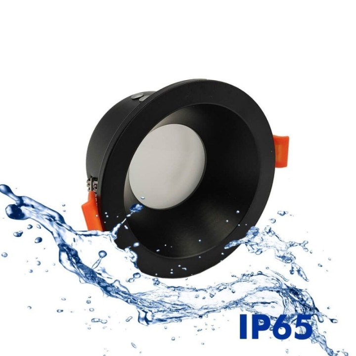 Anneau circulaire étanche fixe noir cone IP65 - GU10