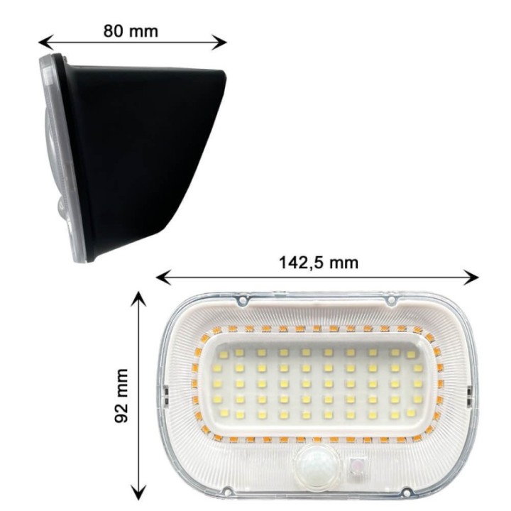 Applique solaire à détection pour porte d'entrée - IP54 - Couleur 5700K