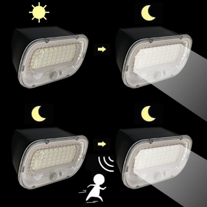 Applique solaire à détection pour porte d'entrée - IP54 - Couleur 5700K