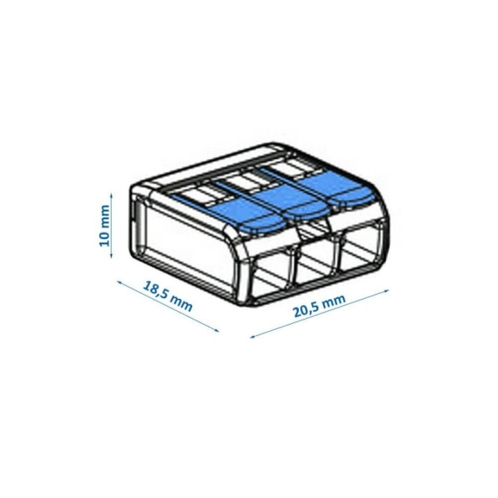 Connecteur Rapide - 3 Entrées - pour Câble Électrique