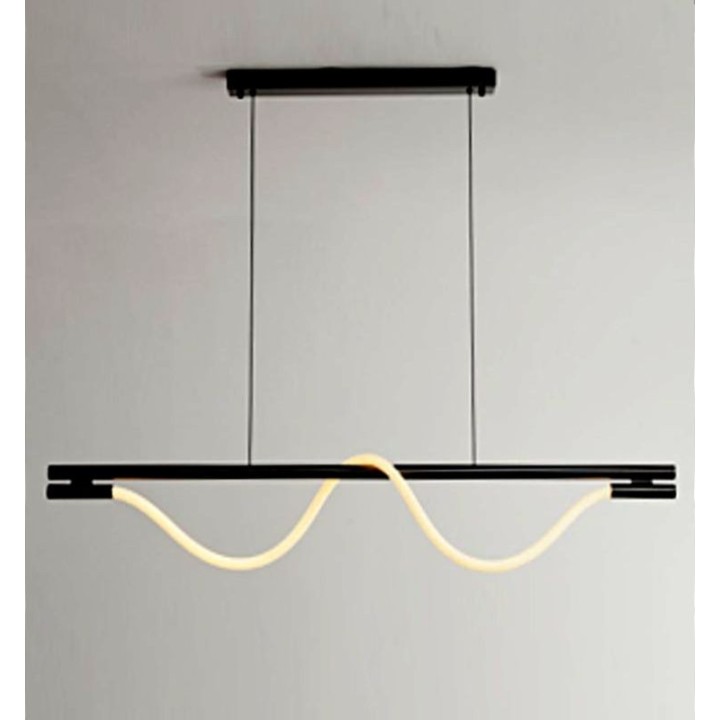 Suspension LED Noire avec Corde Lumineuse | 25W 3500K | Design Élégant