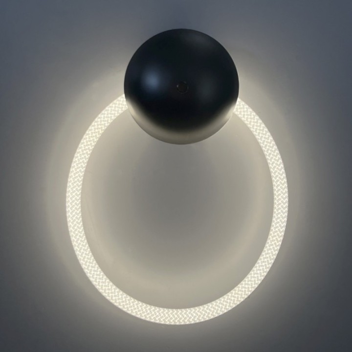 Applique LED murale en corde tressé lumineuse ronde de 12 Watts – 3500K