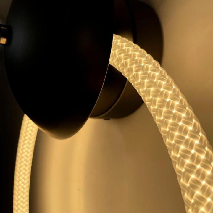Applique LED murale en corde tressé lumineuse ronde de 12 Watts – 3500K