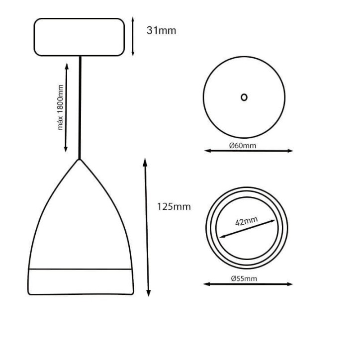 Lampe Suspendue noir perle pour GU10 - Design Élégant et Minimaliste