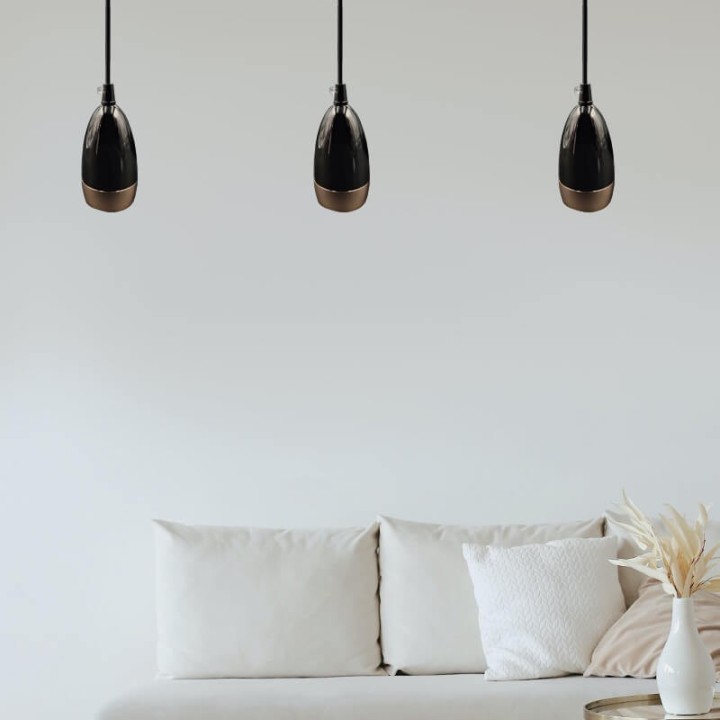 Lampe Suspendue noir perle pour GU10 - Design Élégant et Minimaliste