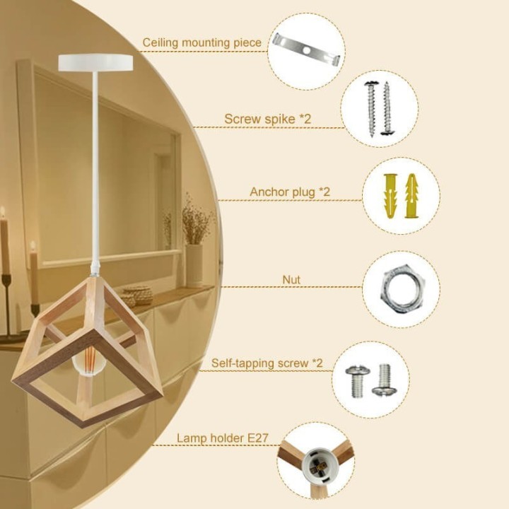 Suspension LED en Bois de Hêtre | Design Scandinave et Naturel | E27