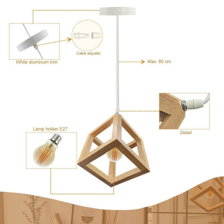 Suspension LED en Bois de Hêtre | Design Scandinave et Naturel | E27