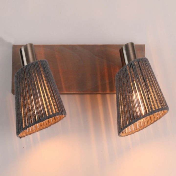 Applique murale en bois noir – Éclairage LED design bois