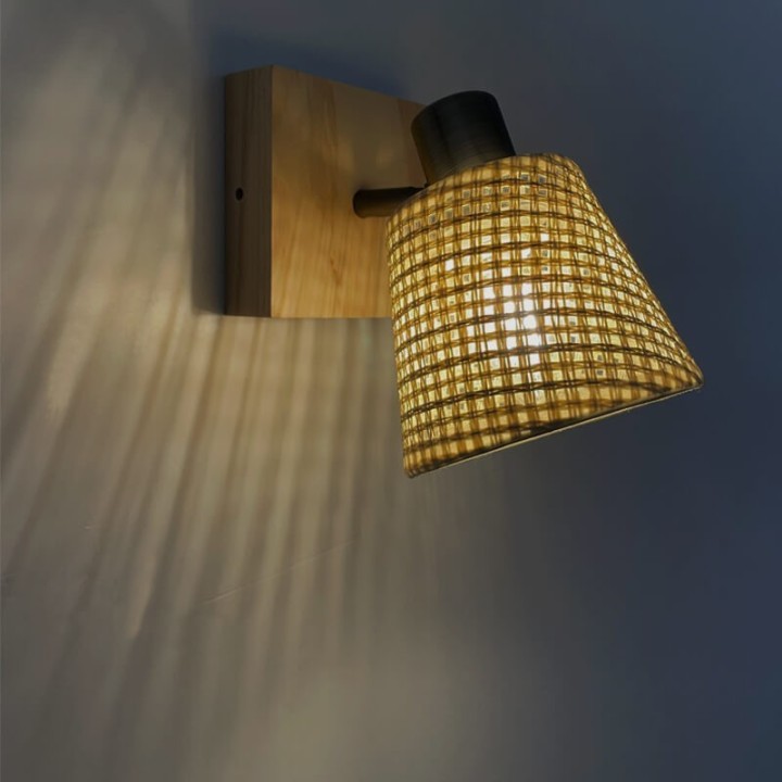 Applique murale en osier – Éclairage LED design naturel