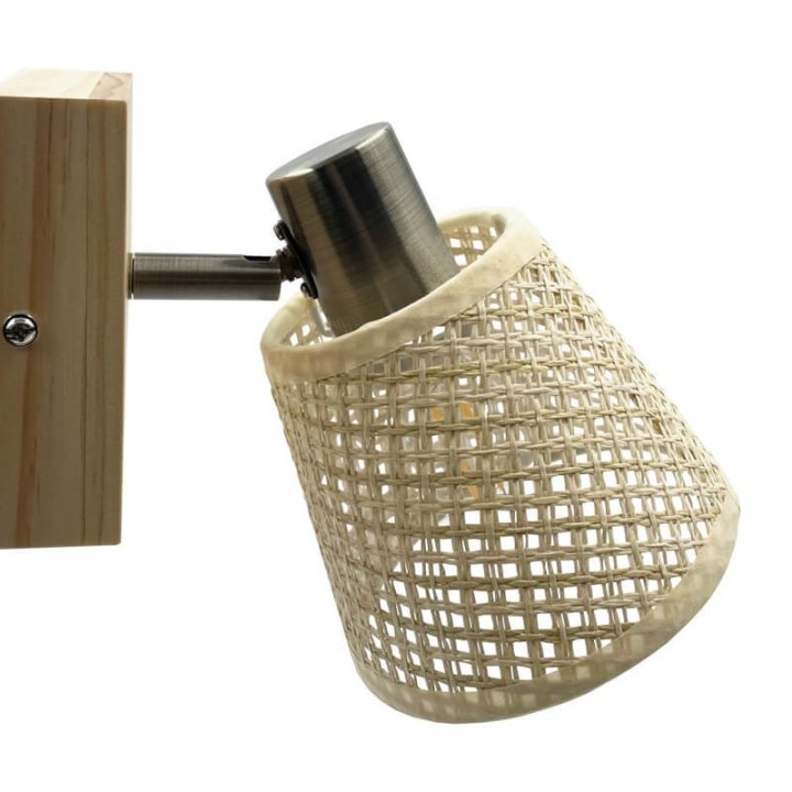 Applique murale en osier – Éclairage LED design naturel