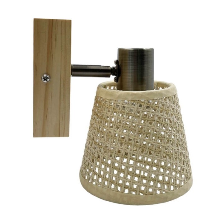 Applique murale en osier – Éclairage LED design naturel