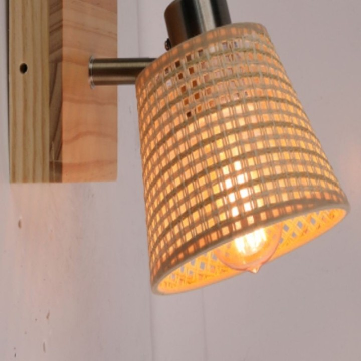 Applique murale en osier – Éclairage LED design naturel