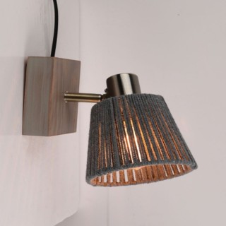 Applique murale LED E14 – Design corde et bois élégant